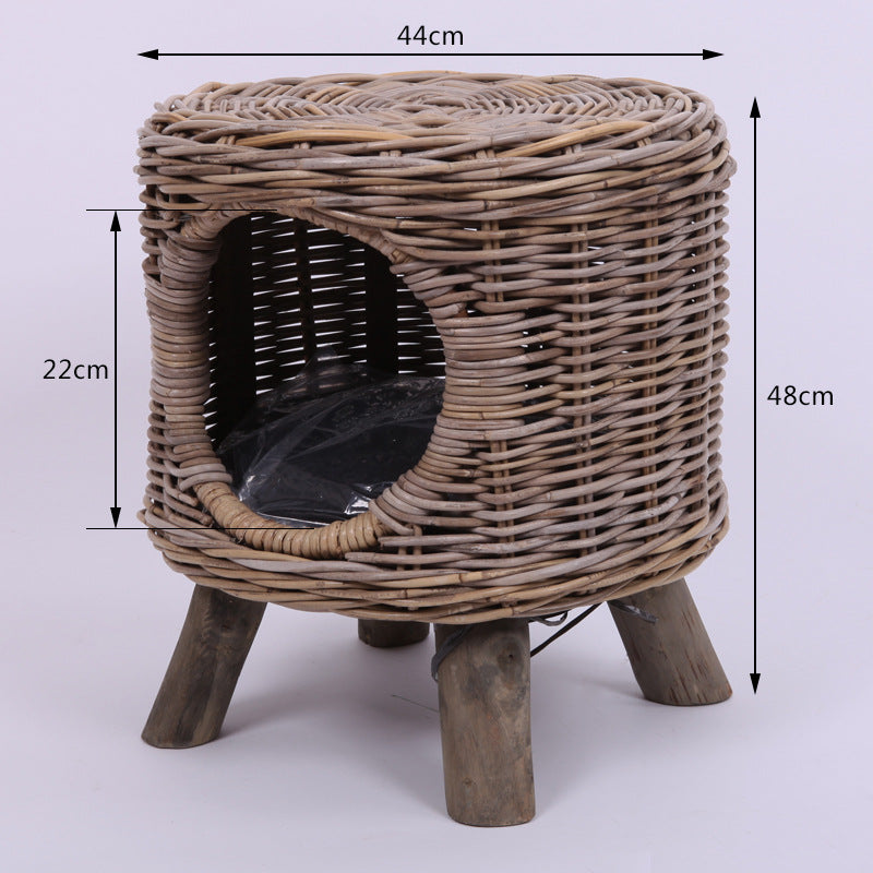 Rattan Round Kennel Stool