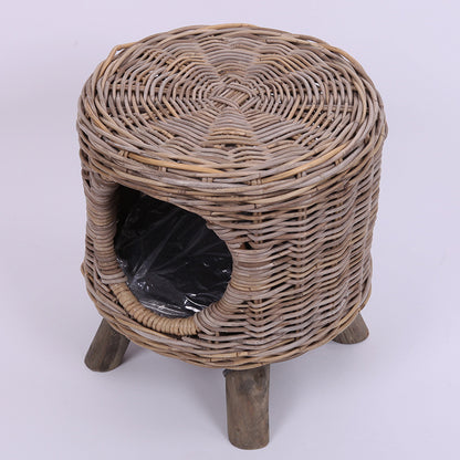 Rattan Round Kennel Stool