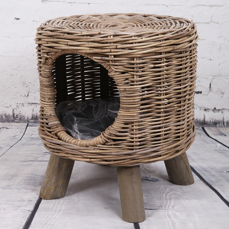 Rattan Round Kennel Stool