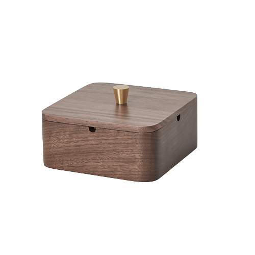 Walnut Solid Wood Ashtray W/Cover