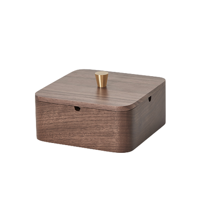 Walnut Solid Wood Ashtray W/Cover