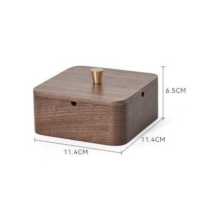 Walnut Solid Wood Ashtray W/Cover