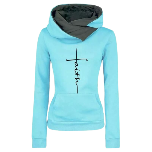 Women Hoodies Sweatshirts Faith Embroidered Hoodie