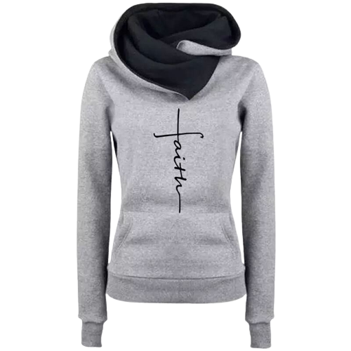 Women Hoodies Sweatshirts Faith Embroidered Hoodie